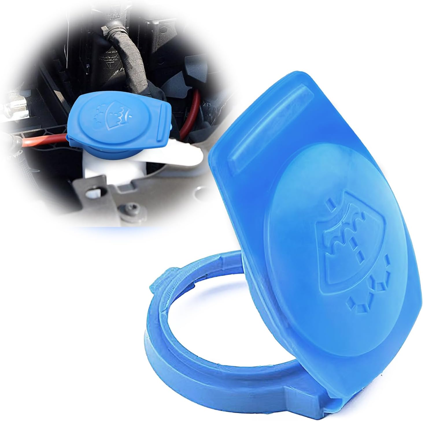 Bestmoy Washer Fluid Cap for Car Windshield, OEM#3Q0955455 Replacement Windshield Wiper Fluid Cap, Water Bottle Cover for Car Accessories, Compatible with VW Atlas, GTI, Tiguan, Jetta image number 6