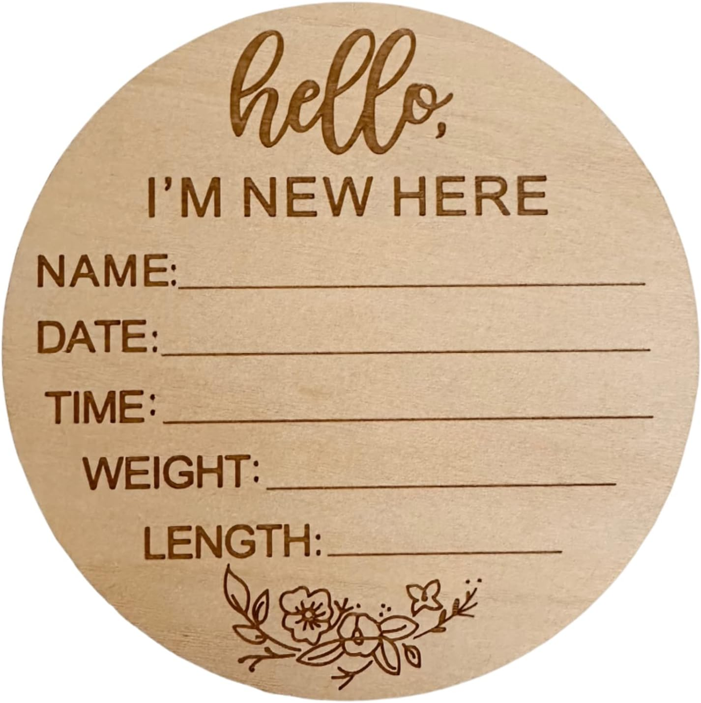 Newborn Baby Milestone Wooden Announcement Card Disc for Photo Props Hello World Milestone Cards Discs (I'M Here - Rainbow)