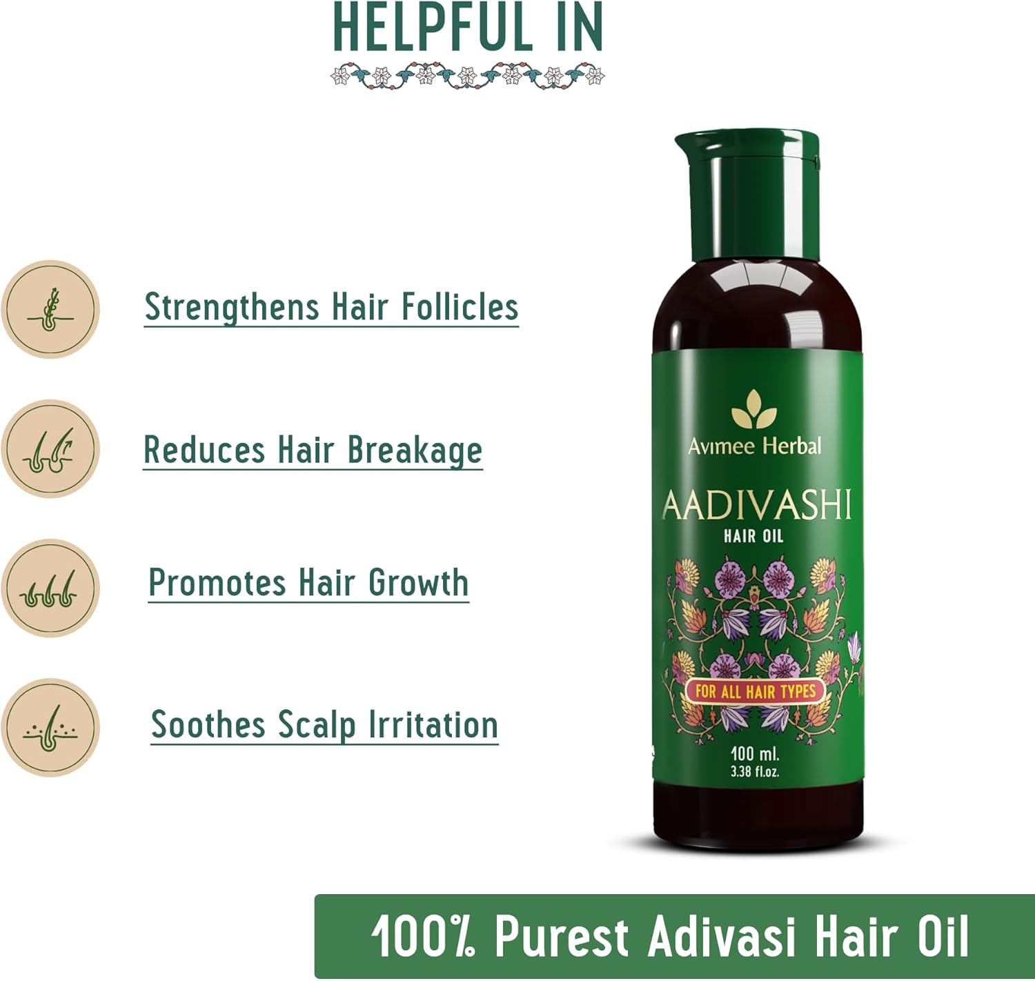 Original Adivasi Hair Oil for Hair Fall | with Onion, Rosemary, Castor, Amla, Almond, Coconut, Brahmi & Bhringraj Oil | for Men & Women | 100 Ml (Pack of 2) image number 2