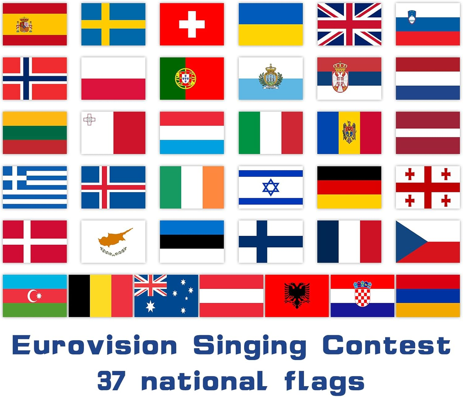Eurovision Party Decorations Bunting Banner - 10M Eurovision 2025 37 European Flags Bunting 2025 Eurovision Song Contest Decorations for Indoor Outdoor Garden Bar Restaurant,Eurovision Party Supplies image number 5