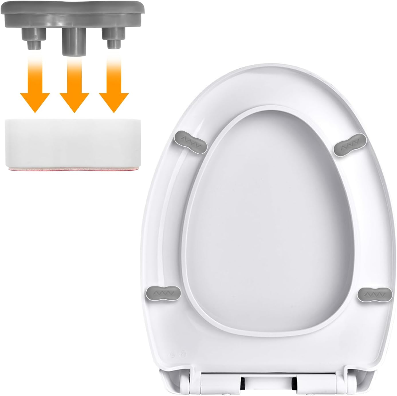 Toilet Lid Seat Spacers, 4 PCS Toilet Seat Bumpers for Home, Hotel (4.5 X 2.5 X 1.8Cm/1.77 X 0.98 X 0.7In) image number 1