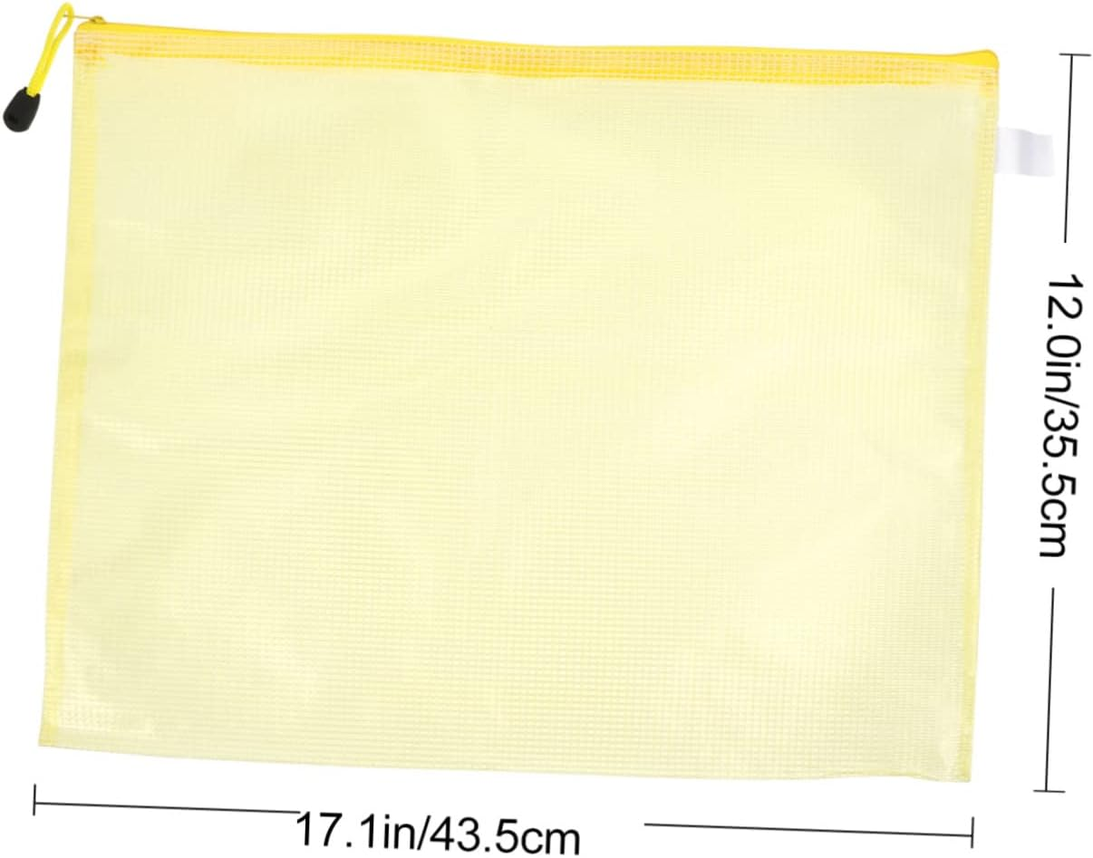 CAXUSD 10Pcs Mesh Zipper Pouch File Bag Stationery Document Bags for Filing Folder Zipper Document Pouch for School Boys and Girls Random Color image number 6