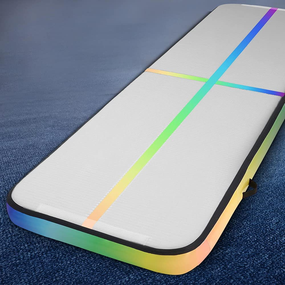 Everfit Air Track, 3 X 1 X 0.1M Inflatable Yoga Gymnastics Mat Tumbling Mats Thick Training Exercise Airtrack Flooring Home Gym Equipment Outdoor Fitness, Anti-Slip Wear-Resistant Multi-Colored - Multi 4X1X0.1M image number 7