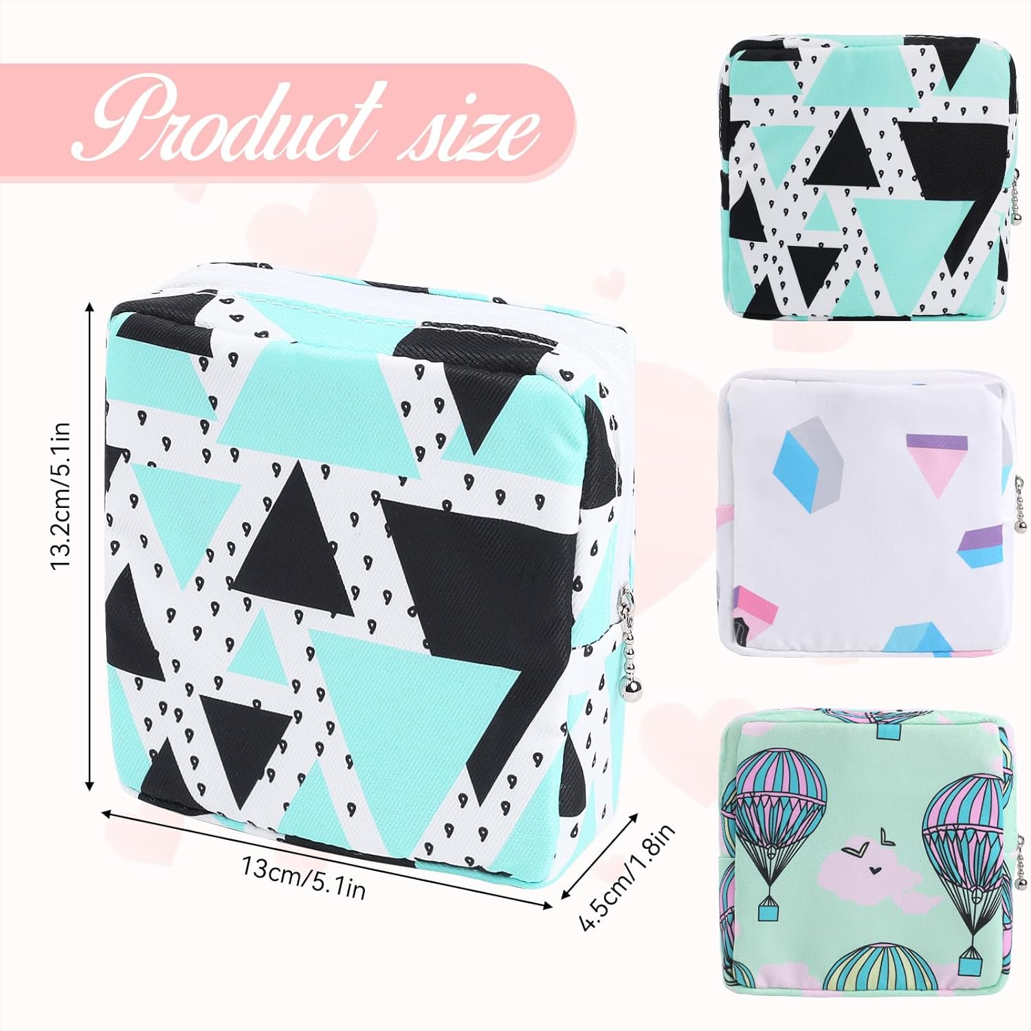 Vin Beauty 3Pcs Period Bag,Period Pouch,Sanitary Napkin Storage Bag, Portable Reusable Menstrual Pads Bags,Tampon Storage Pouch for Women Teen Girls,Pad Bag,Feminine Care,Tampons Holder for Purse image number 4