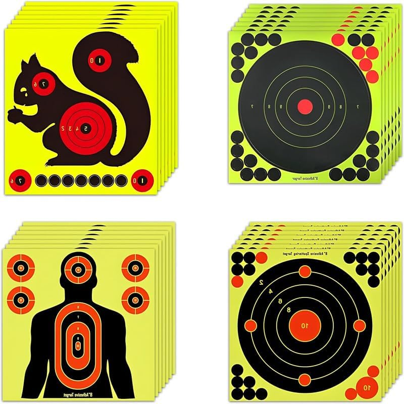 Linyongc Multicolor Dart Shooting Target, 28Pcs Self Adhesive Splatter Target Paper Stickers, 8X8Inch/20X20Cm, Square with Circular Center image number 2
