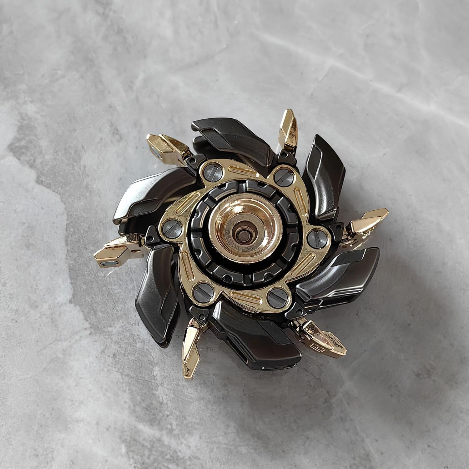 T-Conceal EDC Fidget Sliders Open Armor Spinning Topfidget Toys Stress Relief for Adults Magnetic Metal Finger Spinner Toy Gifts anti Stress Toys (Gold-Gray) - Grey image number 7