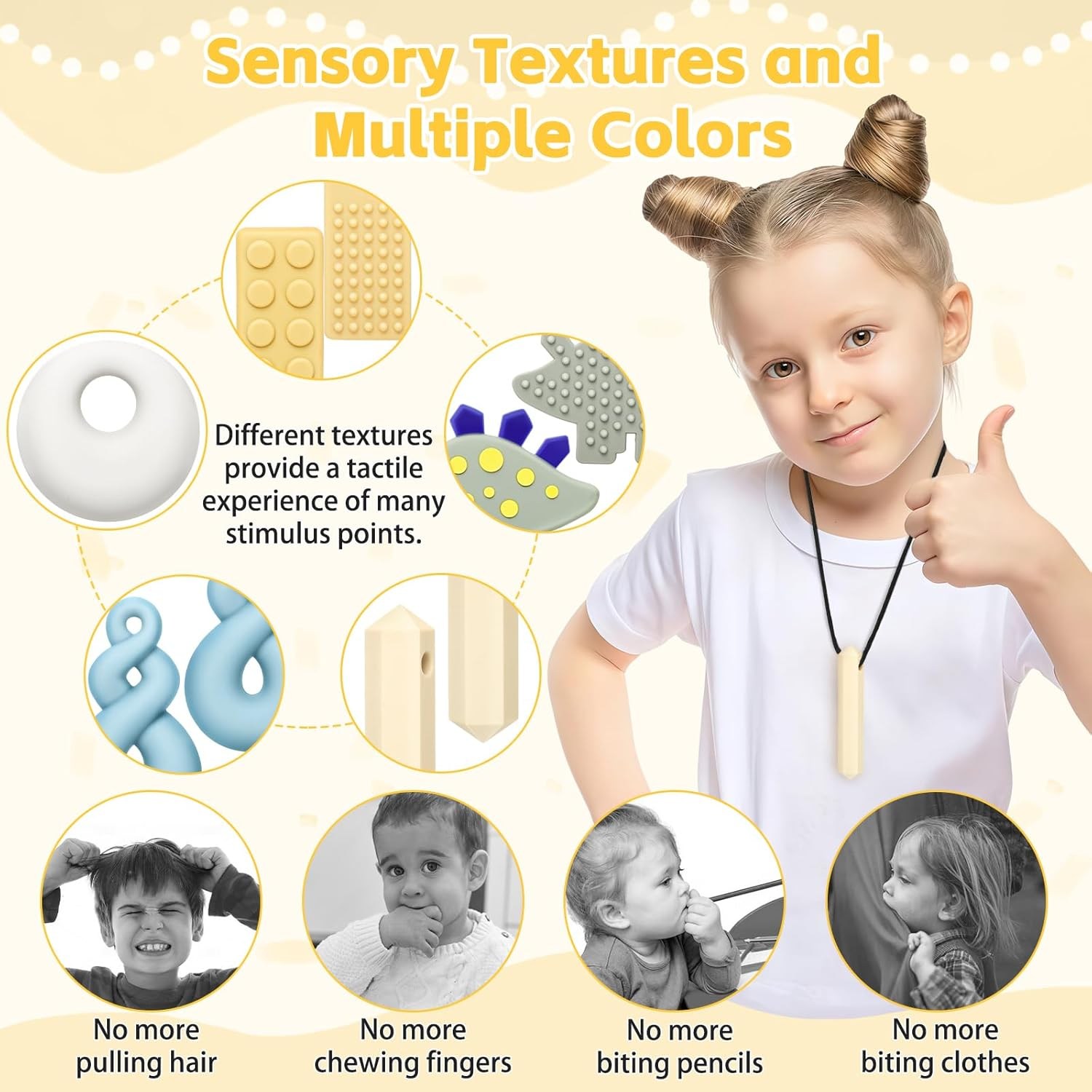 Chew Necklaces for Sensory Kids, Chew Necklaces for Sensory Children Boys Girls, Oral Motor Therapy Sensory Toys image number 1