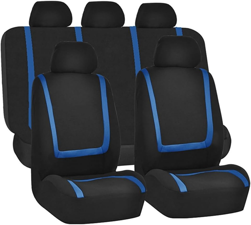 BELOMI Car Seat Covers Full Set, Breathable Premium Cloth Automotive Seat Cover, Universal Front and Rear Seat Covers, Easy to Install Car Accessories for Most Cars Trucks SUV (Gray)