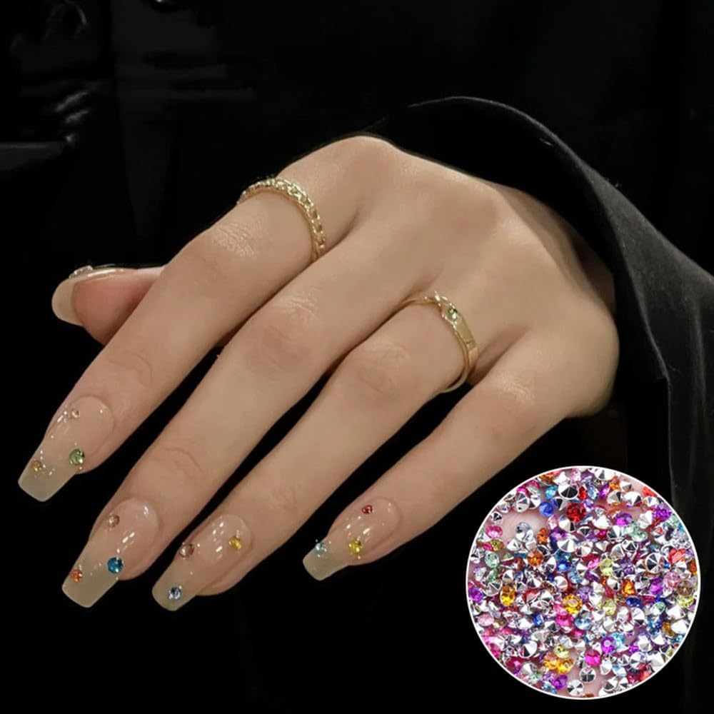 24000Pcs Nail Art Rhinestones, Betterjonny 24 Colors 2Mm round Nail Tip-Bottomed Rainbow Gems Set with Tweezers AB Glitter Rhinestone for Crafts Decoration and Jewelry Making image number 2