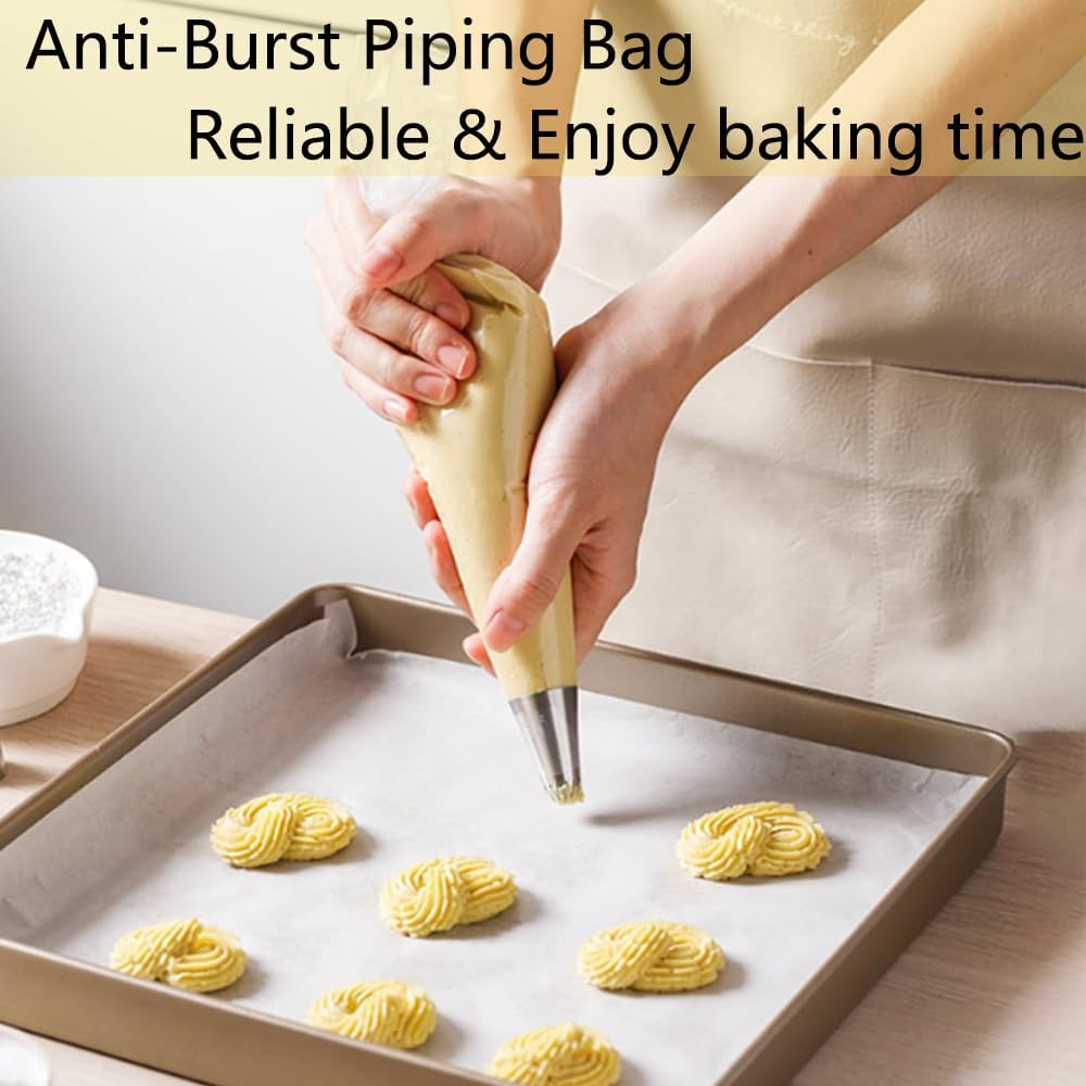 Piping Bags Disposable 14 Inch 100PCS anti Burst Thicken Pastry Bags with 6 Icing Bag Ties for Cookie Cake Frosting Decorating Baking Supplies image number 5