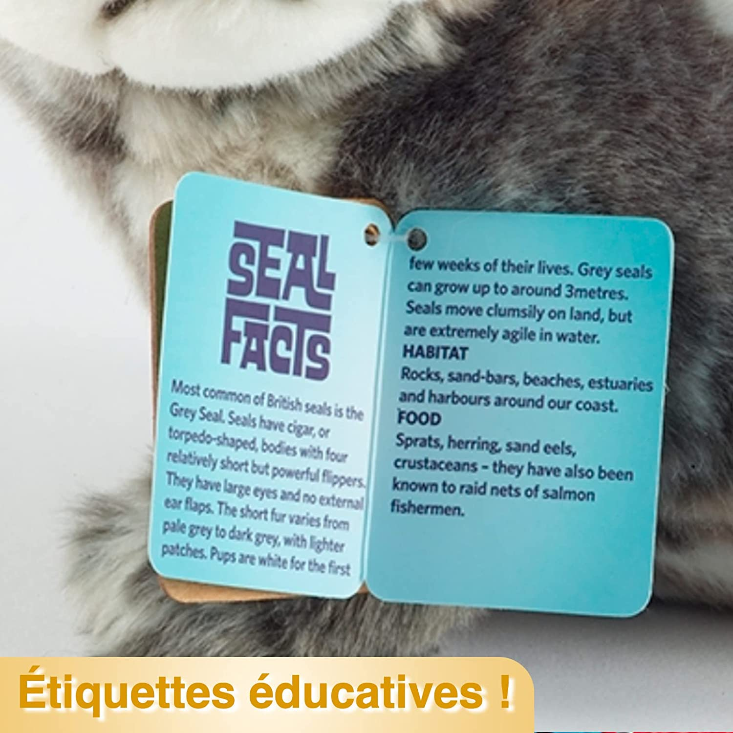 Living Nature Realistic Wolf Plush Toy, 35Cm Soft Stuffed Animal with Wildlife Educational Tags, Lifelike Design for Kids and Collectors