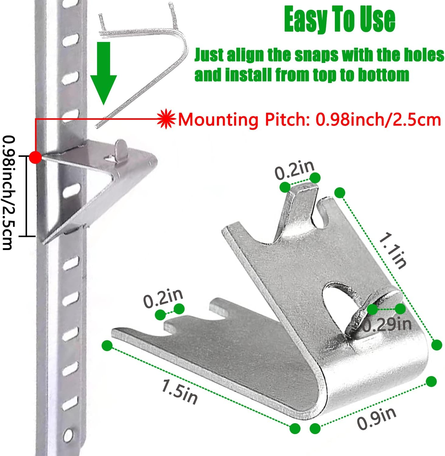 920158 Freezer Shelf Clip,Stainless Steel Shelf Clip for Refrigerator,Freezer Cooler Shelf Support,Replacement Shelf Square Buckles Clips (10)
