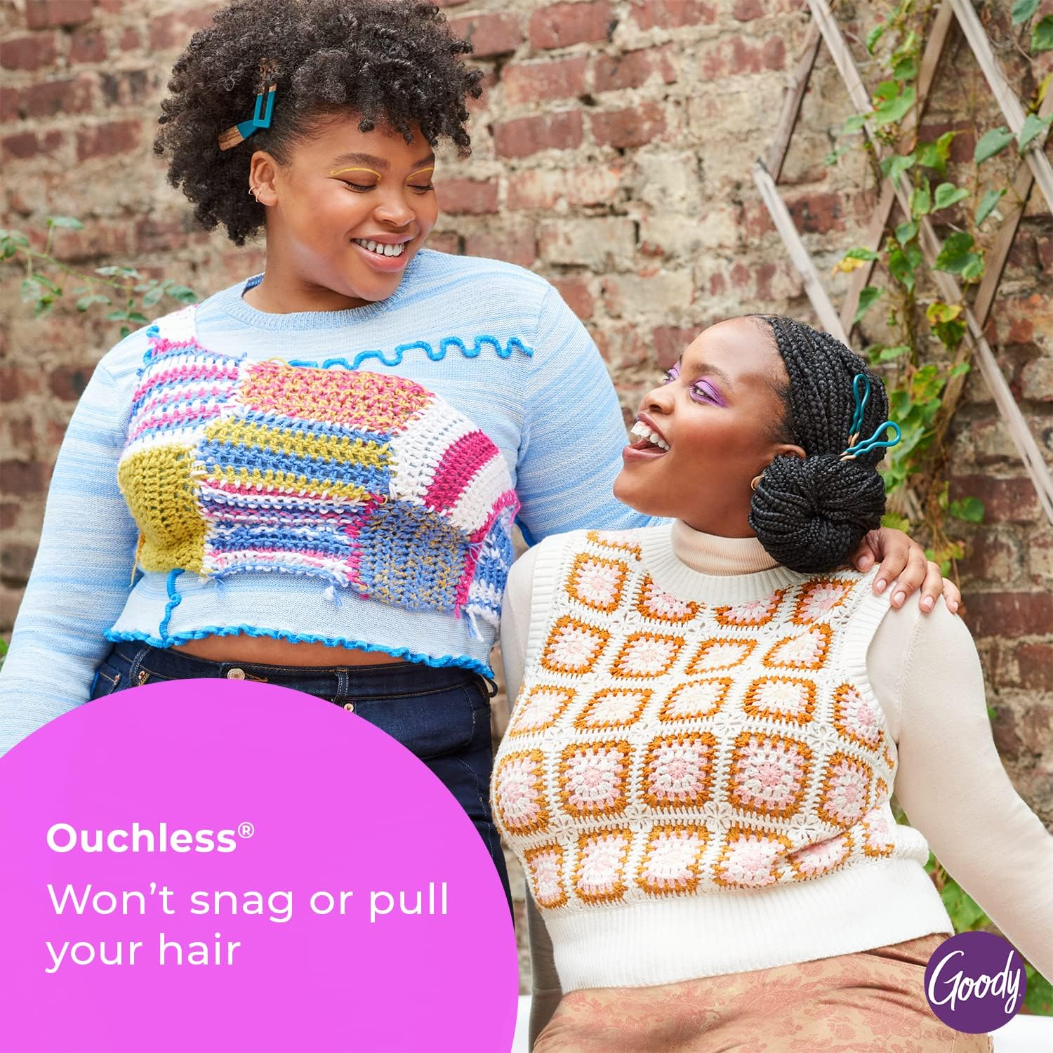 Goody Ouchless Forever Hair Elastics - 10 Ct, Black, Damage-Free Bands, 3X Stronger Hair Ties, Retainable Shape, 16 Strand Inner Core, Hair Accessories for Women & Men, for Fine Hair image number 3