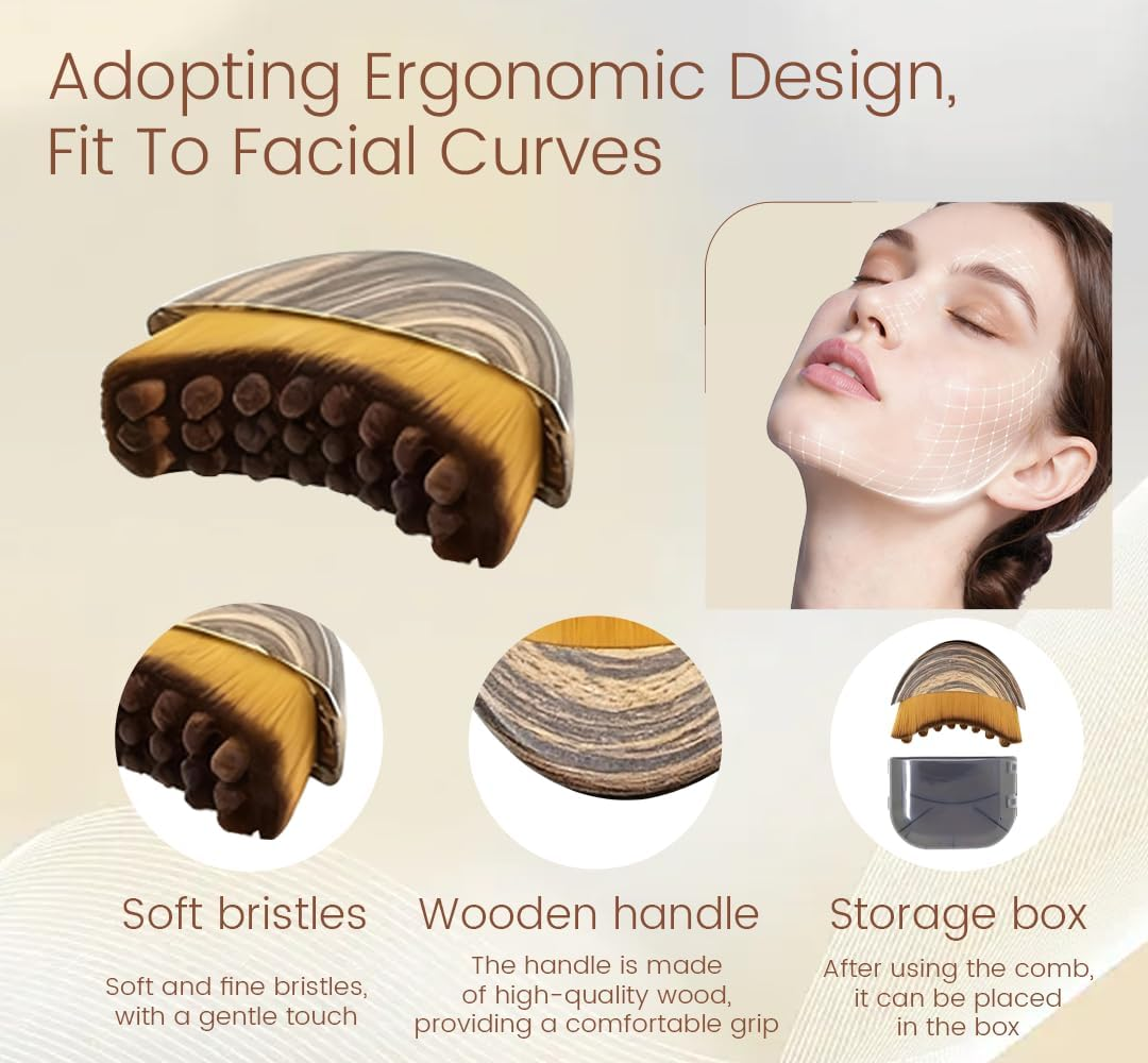 Lymph Face Brush, Pack of 2, Aluvea Face Brush, Lymphatic Face Brush, Dry Brush, Lymphatic Drainage Massage, Alpine Fibre, Facial Brush, Lymphatic Drainage Brush Face image number 3