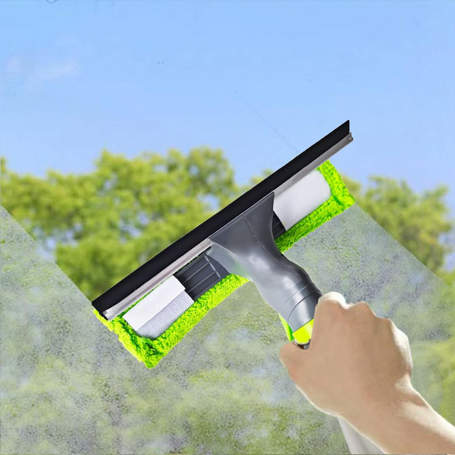 3-In-1 200 Ml Window Wiper with Spray Function, Window Cleaning with Sprayer, Window Cleaner, Removable Microfibre Window Cleaning Pad image number 4