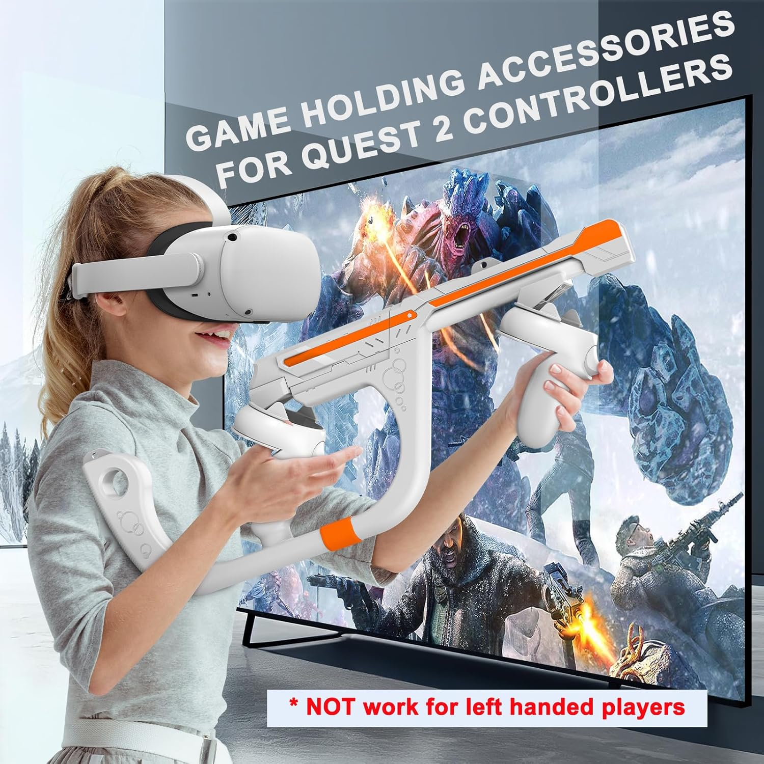 VR Controllers Holding Game Accessories for Quest 2, All-In-One Attachments Mount Compatible with Quest 2 Touch Controllers image number 2