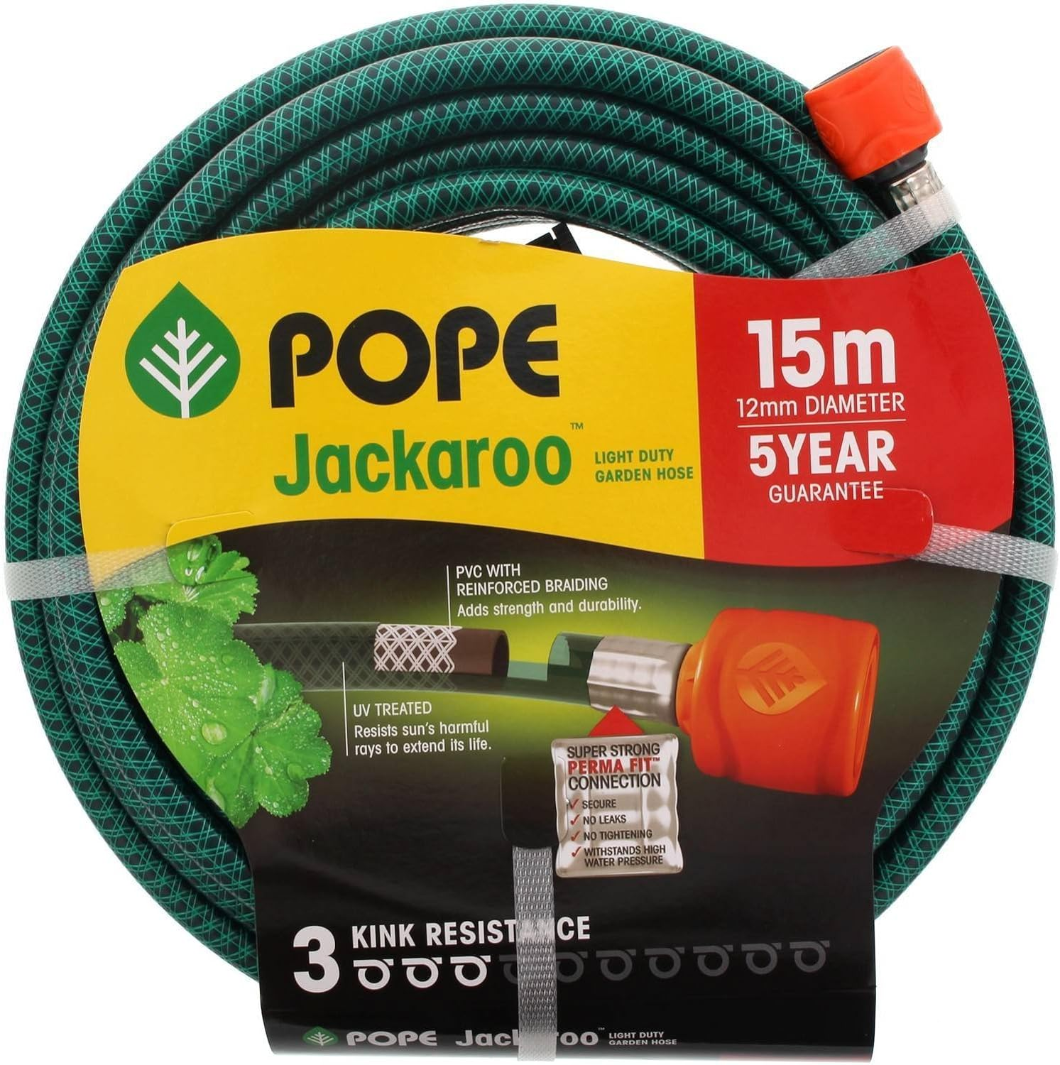 Garden Hose Jackaroo with Connectors 12Mm X 15M Light Duty Pope image number 5