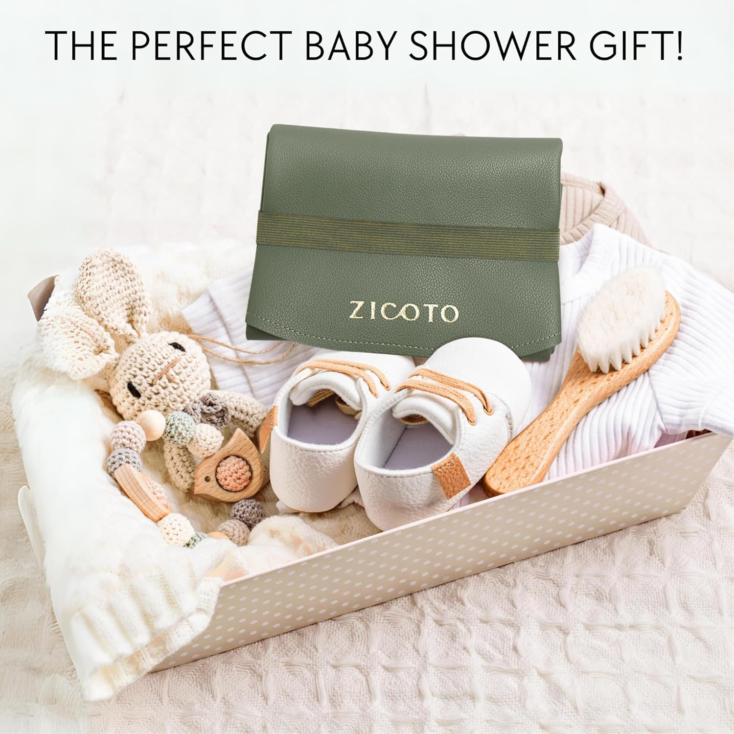 Stylish Vegan Leather Changing Pad for Your Baby - Soft and Easy to Wipe Clean Changing Mat for On-The-Go or at Home Use - Lightweight and Foldable Mat That Perfectly Fits into Any Diaper Bag - Beige image number 6