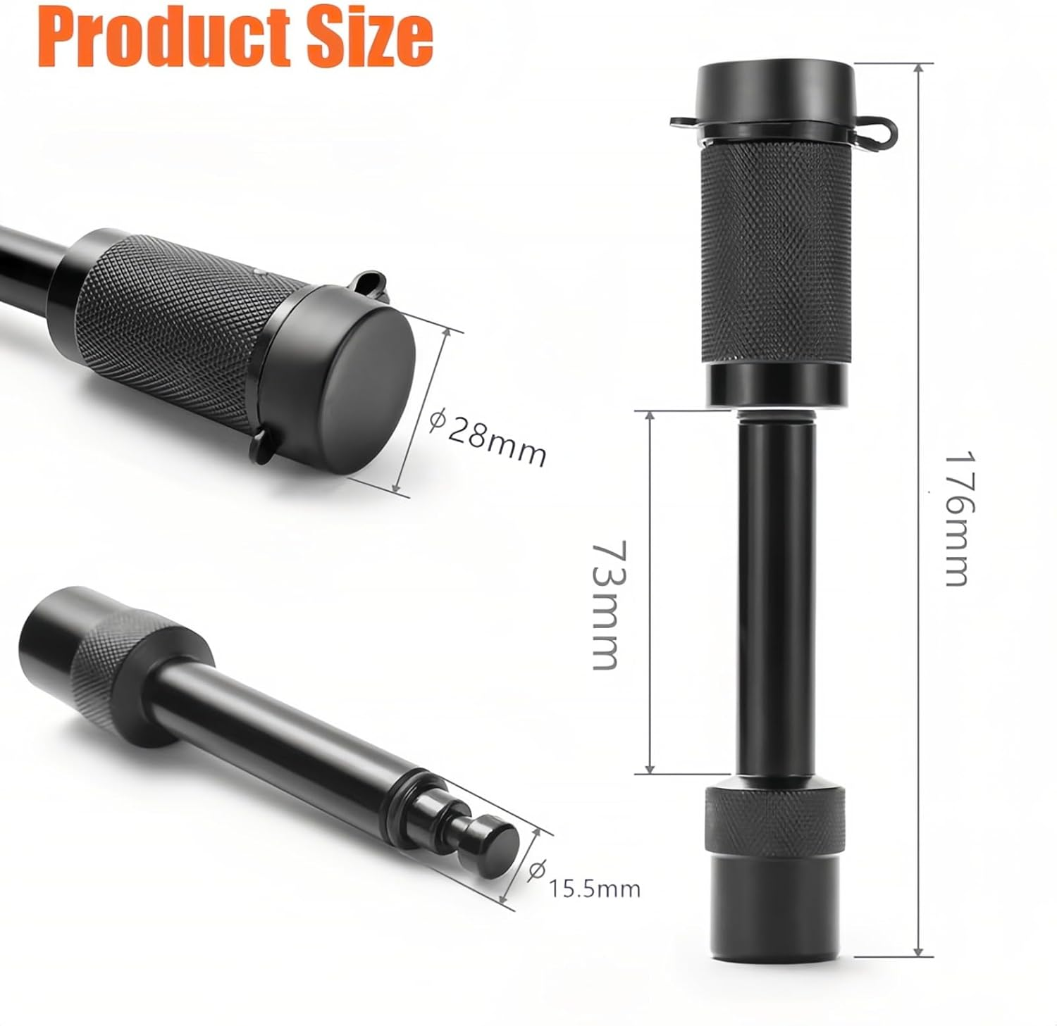 Trailer Hitch Receiver Pin Lock 5/8 Inch, Solid Steel Anti-Theft Hitch Lock for 2" & 2.5" Receivers, Universal Fit, Push to Lock, No Rattle image number 3