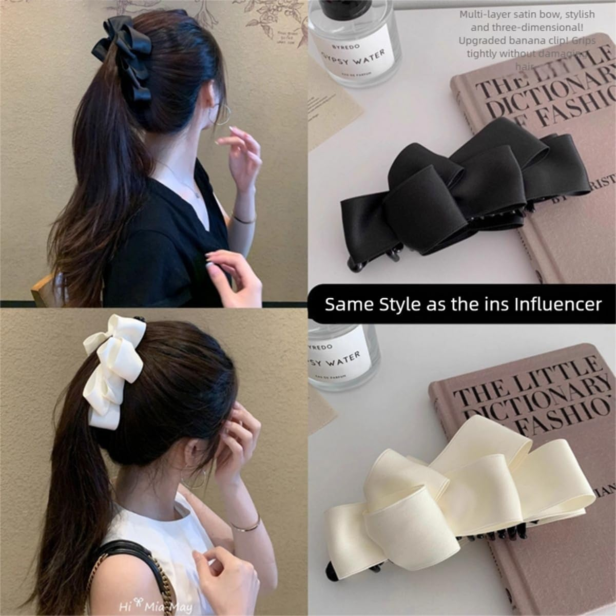 2Ps Hair Clips Women'S Band Butterfly Knot Shape Duckbill Hair Clips for Styling Hair Thick & Thin Clips image number 5