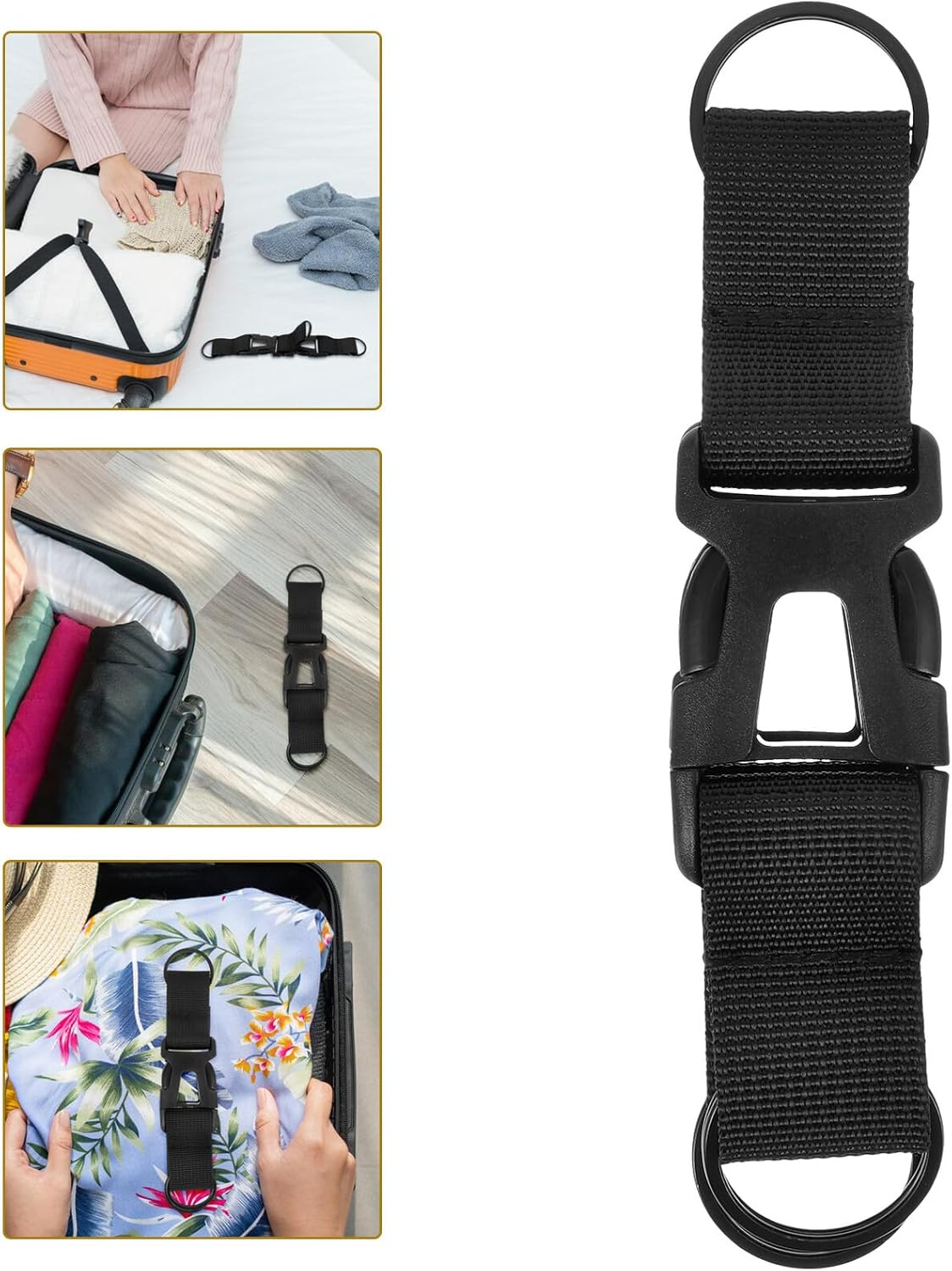 Gatuida Adjustable Wide Luggage Strap Sturdy Buckle for Suitcases Travel Suitcase Strap Carrying and Packing Accessories image number 3