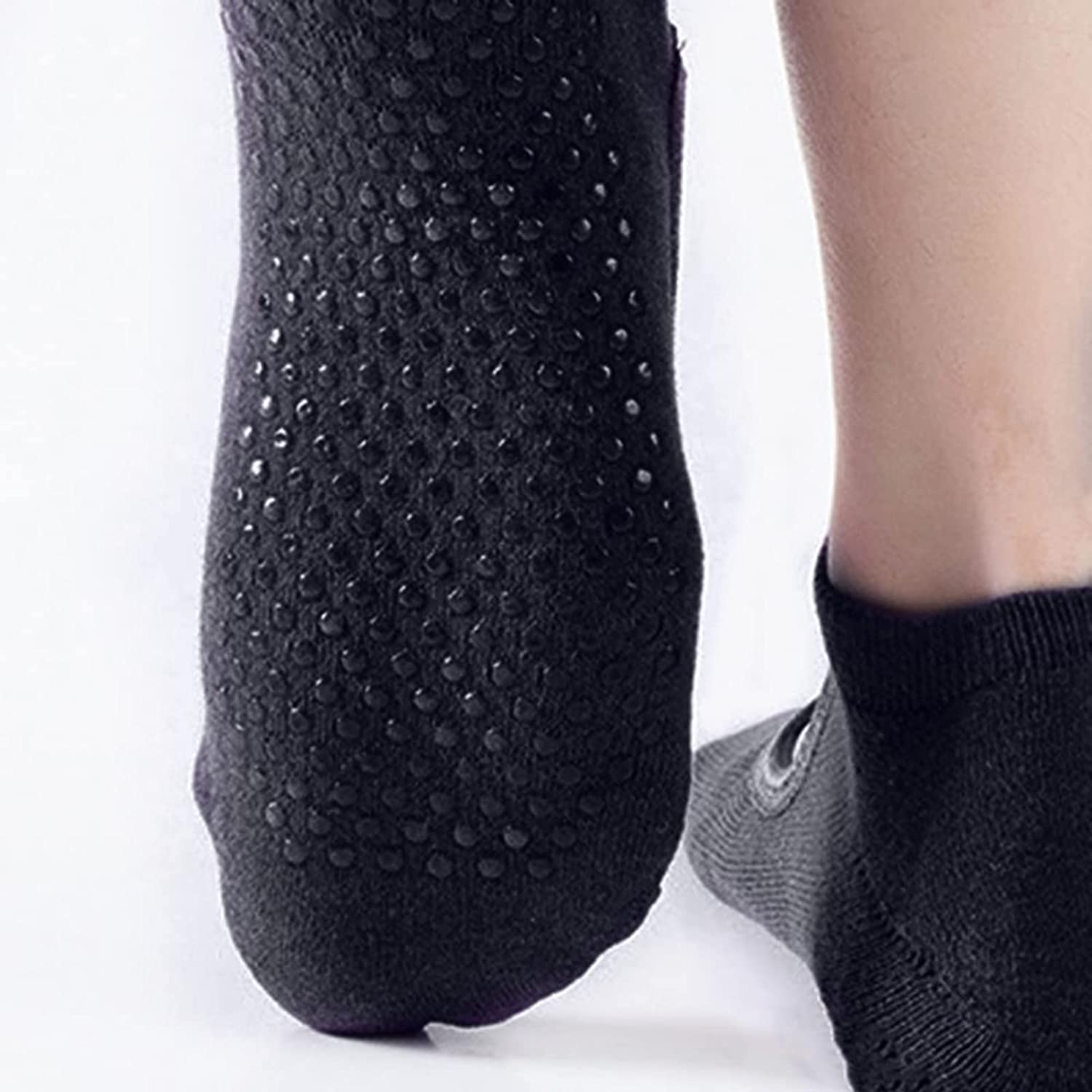 2 Pairs Women Yoga Barre Socks, anti Slip/Skid Silicone Gym Pilates Ballet Trampolines Bikram Fitness Sport Sweating