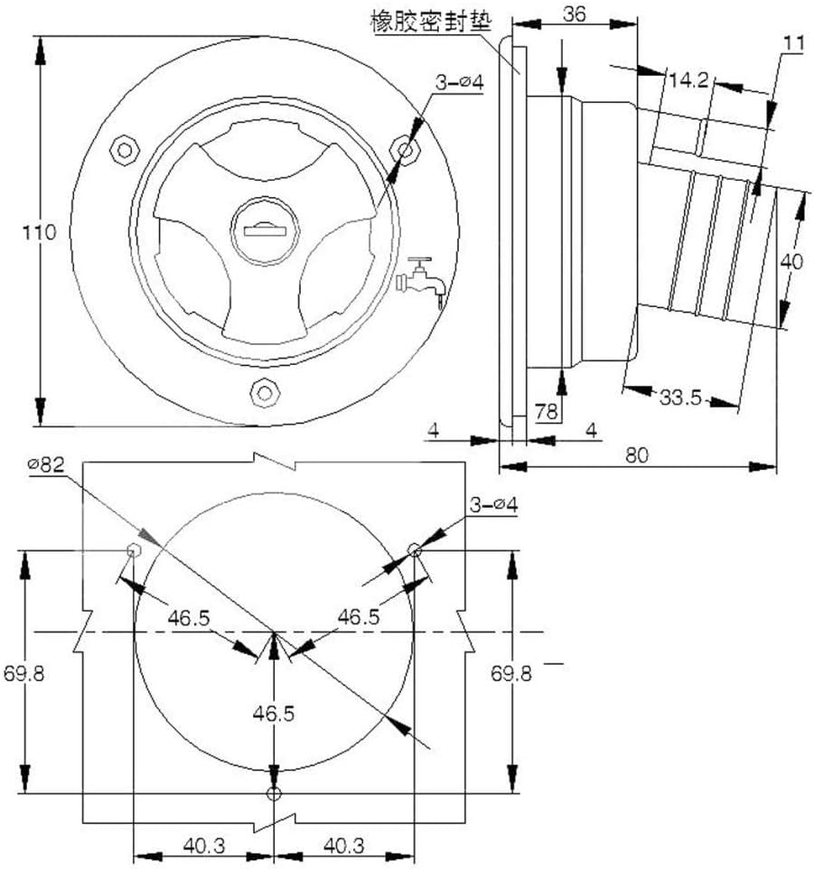 Baosity Water Locking Inlet Hatch Filler Cap for Caravan Motorhome Fresh Water RV Camping Trailer Motorhomes Drain Water Tank Caps - White, as Described image number 3