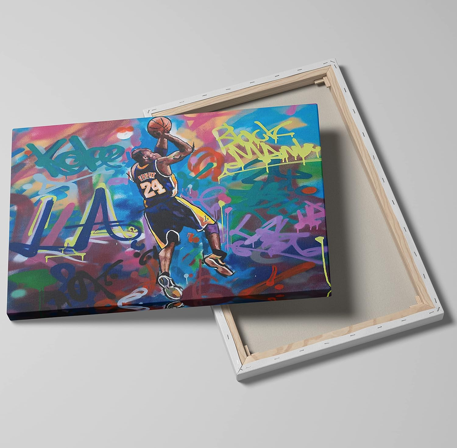 Canvas Wall Art Prints for Kobe Bryant Forever Mamba La 24 Basketball Player Poster Graffiti Picture Artwork Colorful Painting Sports Star Wall Decor - 12X18 Inch image number 6