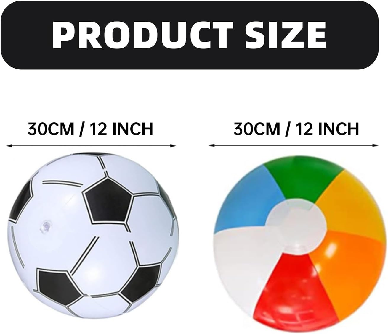 HSLPSM Pack of 2 Water Balls, Inflatable Beach Ball, Inflatable Beach Ball, Children'S Water Inflatable, Inflatable Large Football, Swimming Ball Toy, Beach Ball (Greenish Red) image number 3