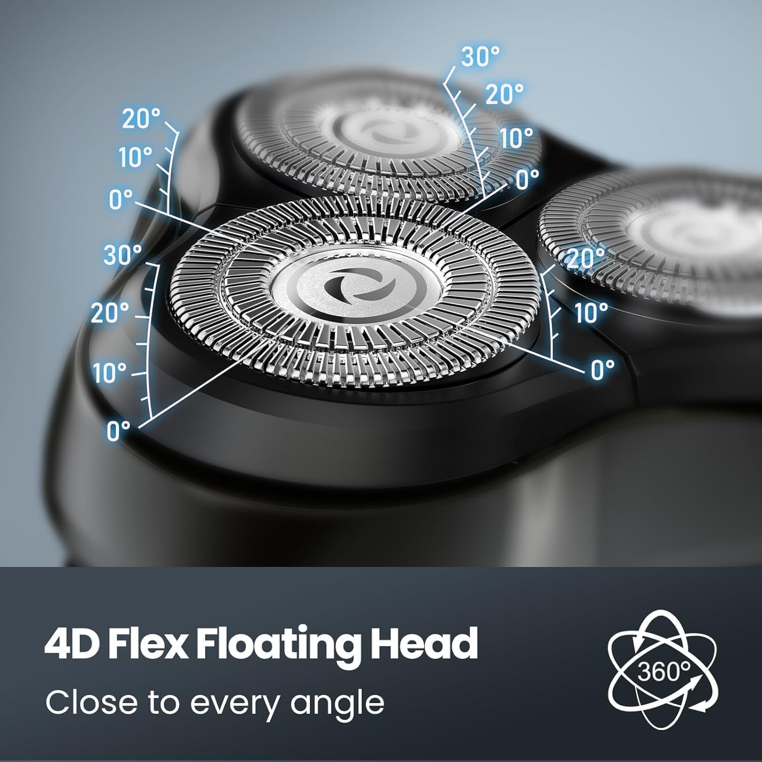 Electric Razor for Men Cordless: Wet/Dry Rotary Shaver Waterproof - USB Fast Charging & Sensitive Skin Care - Pop up Trimmer & Precision Blades image number 4