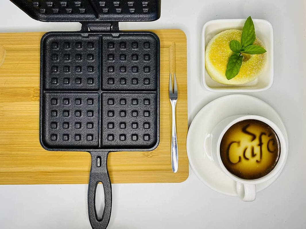 HAWOK Cast Iron Square Waffle Iron Waffle Maker&hellip; image number 2