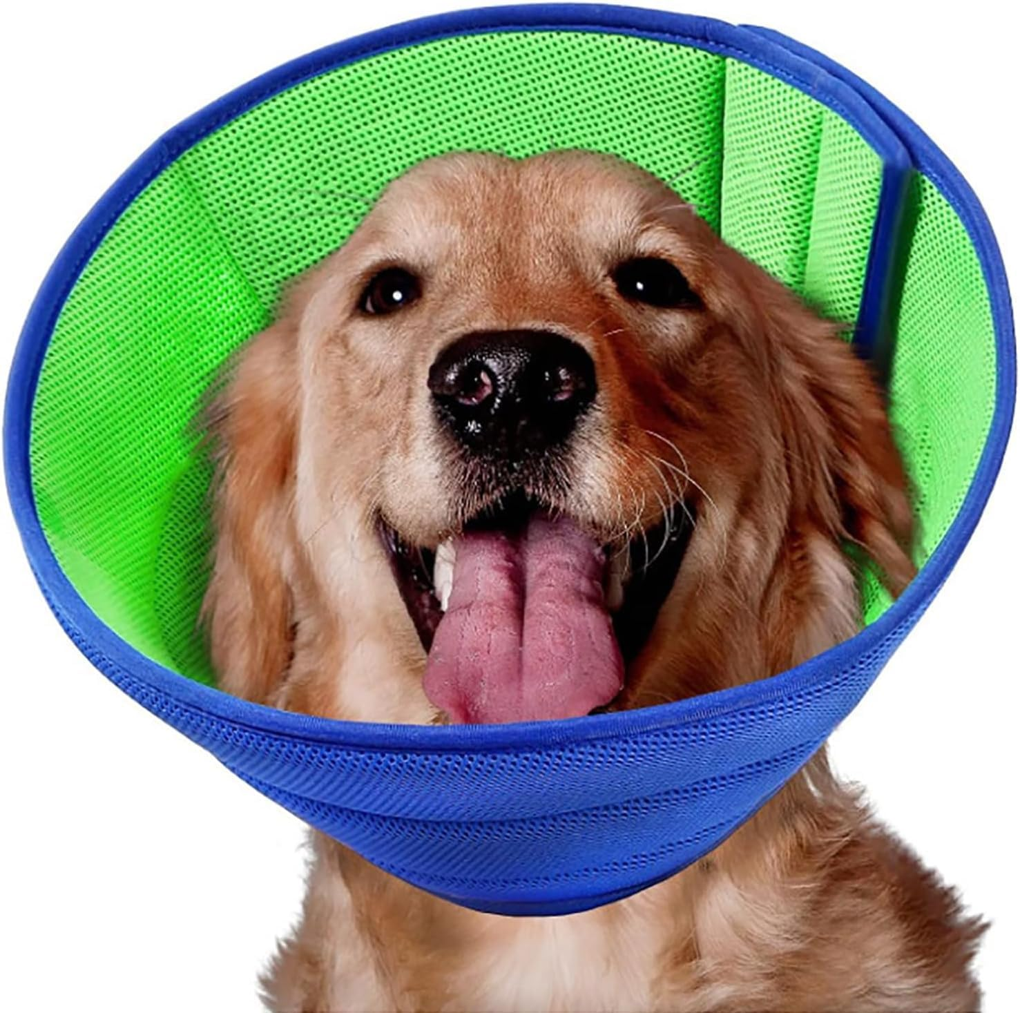 Dog Cone,Soft Dog Cone after Surgery,Adjustable Breathable Dog Cone Collar,Soft Dog Cones for Large Medium Small Dog,Protect Pets from Licking Wounds,Soft and Comfortable, Reduce Anxiety (BLUE, S) image number 1