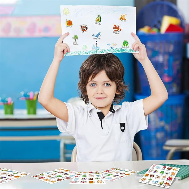 Weforu 500Pcs Kids Reward Stickers, Punny Teacher Sticker for Student, Inspirational Motivational Positive Kid Stickers for Water Bottle Notebook Cup Boy Girl image number 2