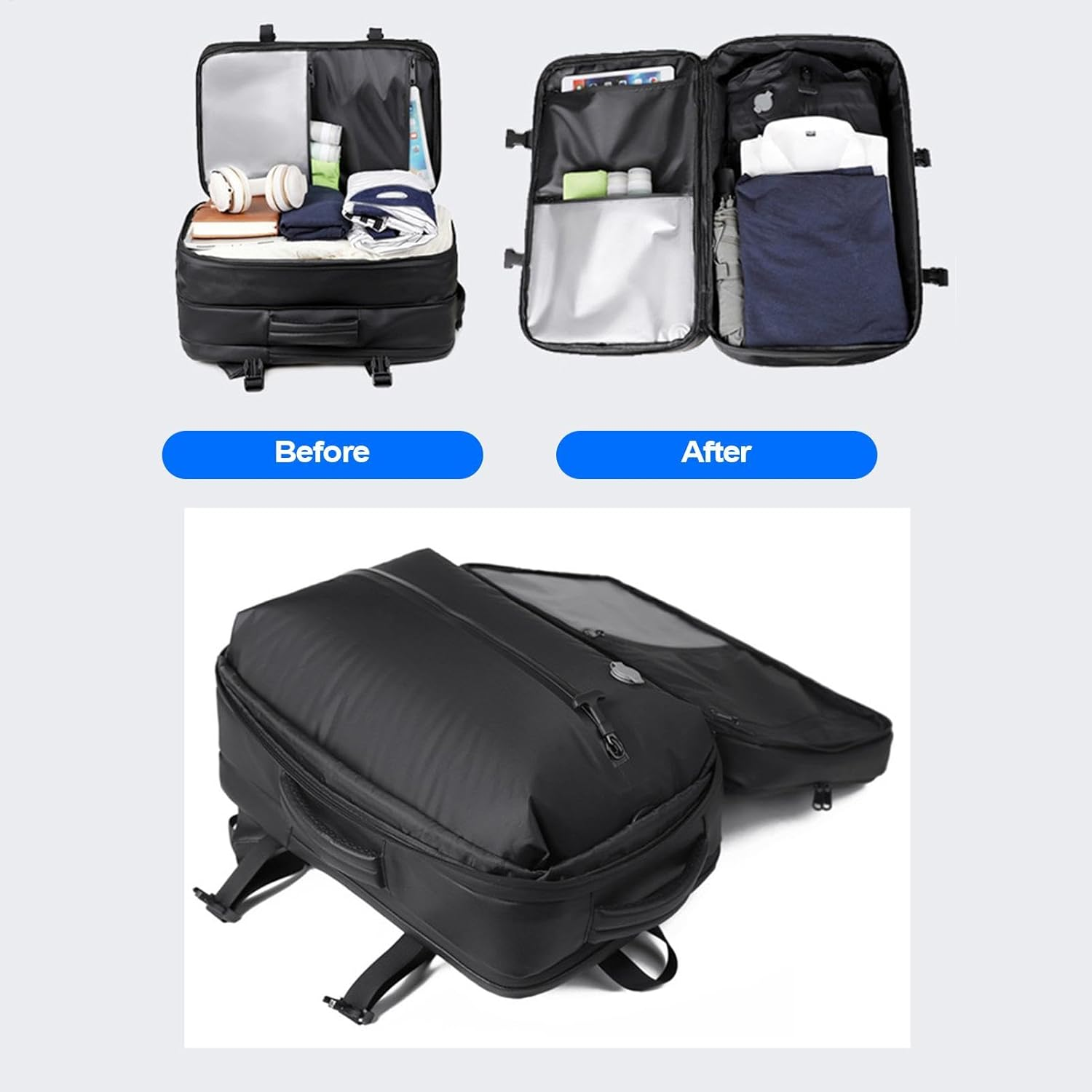 Gupcaqosjw Travel Vacuum Backpack,Anti-Theft Sealed Backpack | Waterproof Compression Daypack with Lock, Business Vacuum Backpack for Travel image number 1