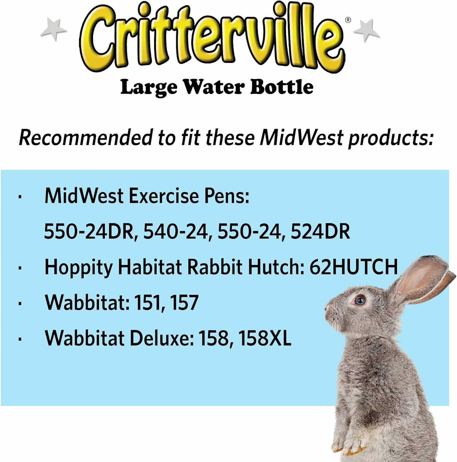 Midwest Homes for Pets Large Animal Water Bottle | Ideal for Hamsters, Mice, Guinea Pigs & Rabbits, Large image number 2