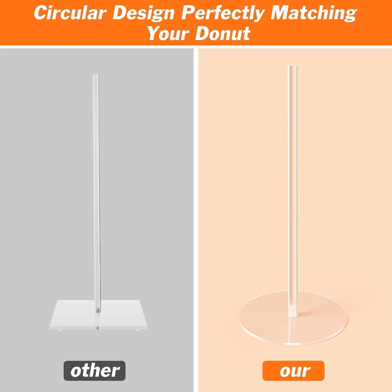 THJOPOKEEL 6 Pack Acrylic Donut Stand, Acrylic Bagel Stand, Clear Doughnut Holder, Donut Display Stand for Dessert Table, Bagel Display Tower for Birthday, Wedding, Baby Shower, Christmas, Party image number 6