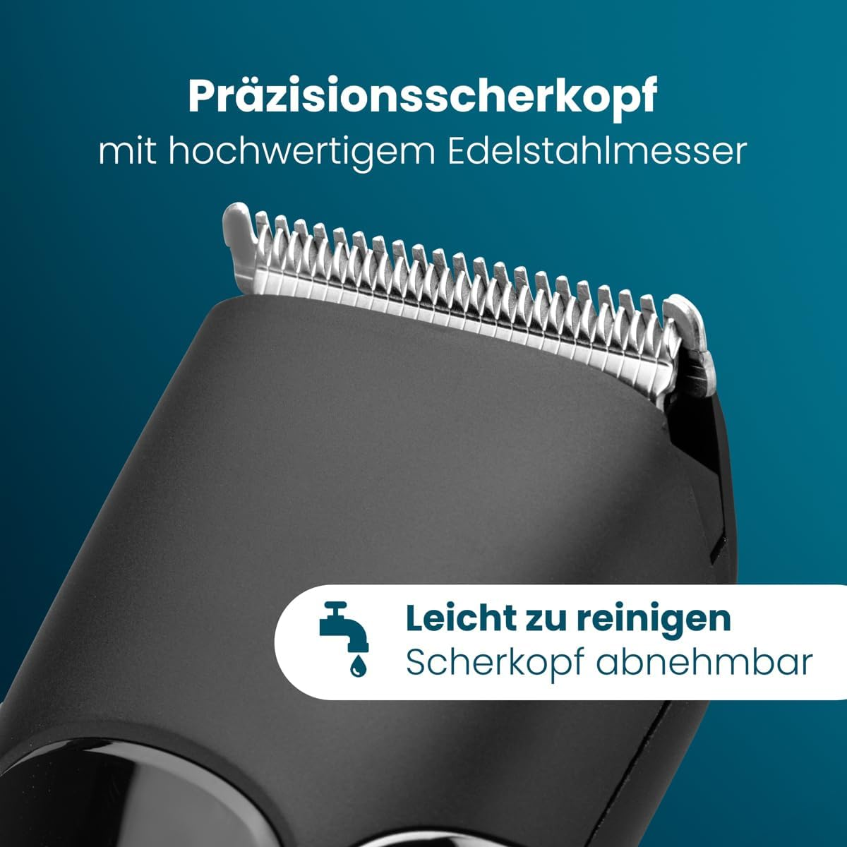 Clatronic HSMR 3827 Hair Trimmer 1-30 Mm Stainless Steel Shaving Head 16 Lengths Battery Life up to 100 Minutes Beard Trimmer Men'S Beard Trimmer image number 3