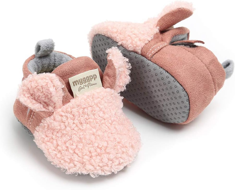 Baby Girl Boots Cozy Fleece Booties Winter Baby Girl Wedding Dress Shoes Soft Warm Newborn Crib Shoes image number 2