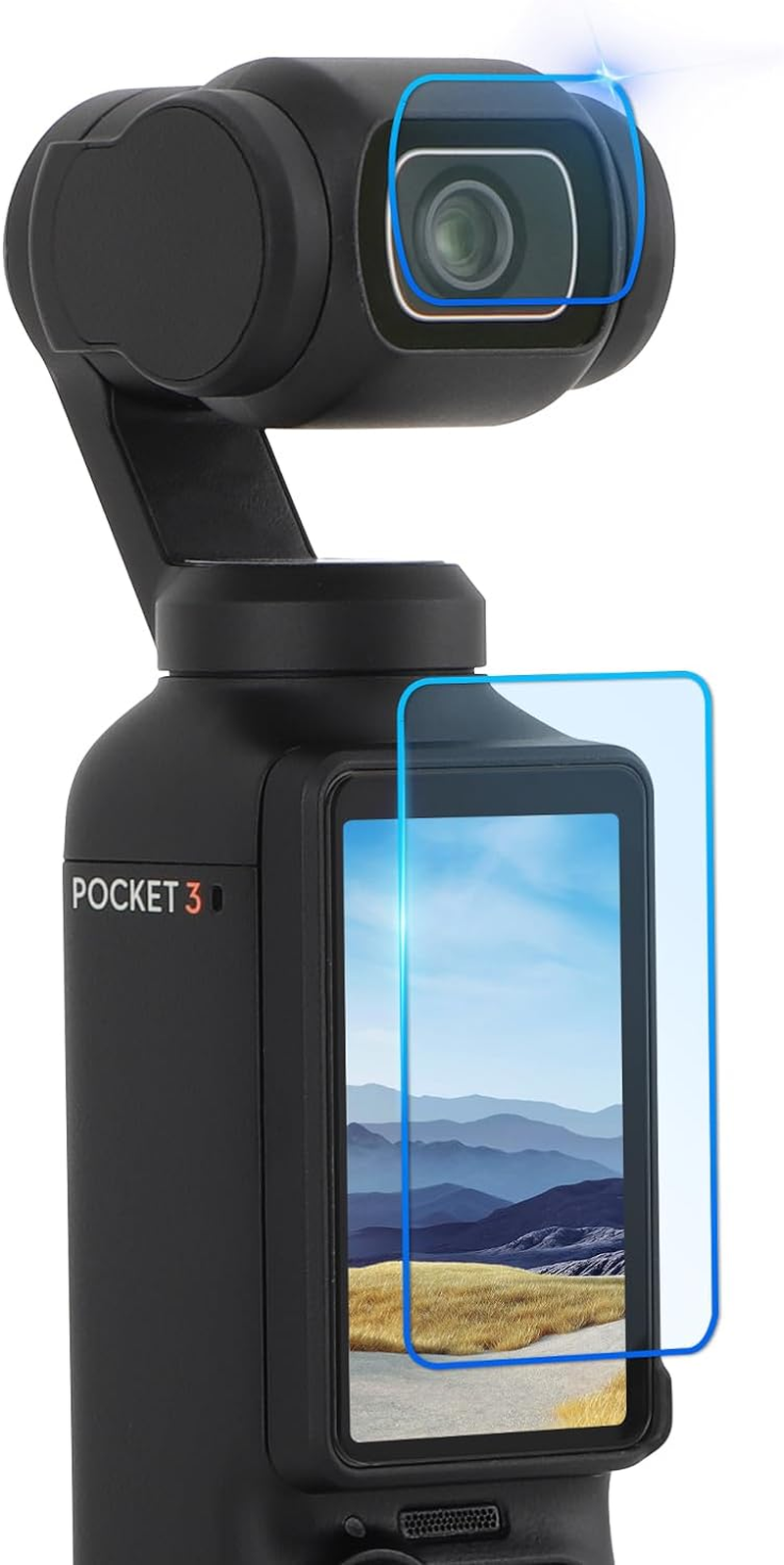 DGBAY 4Pcs Tempered Glass Film for DJI OSMO POCKET 3 Action Camera Accessories,Anti-Abrasive Scrape Lens Protection Film and Screen Protector Set (4Pcs Screen Protector) image number 1