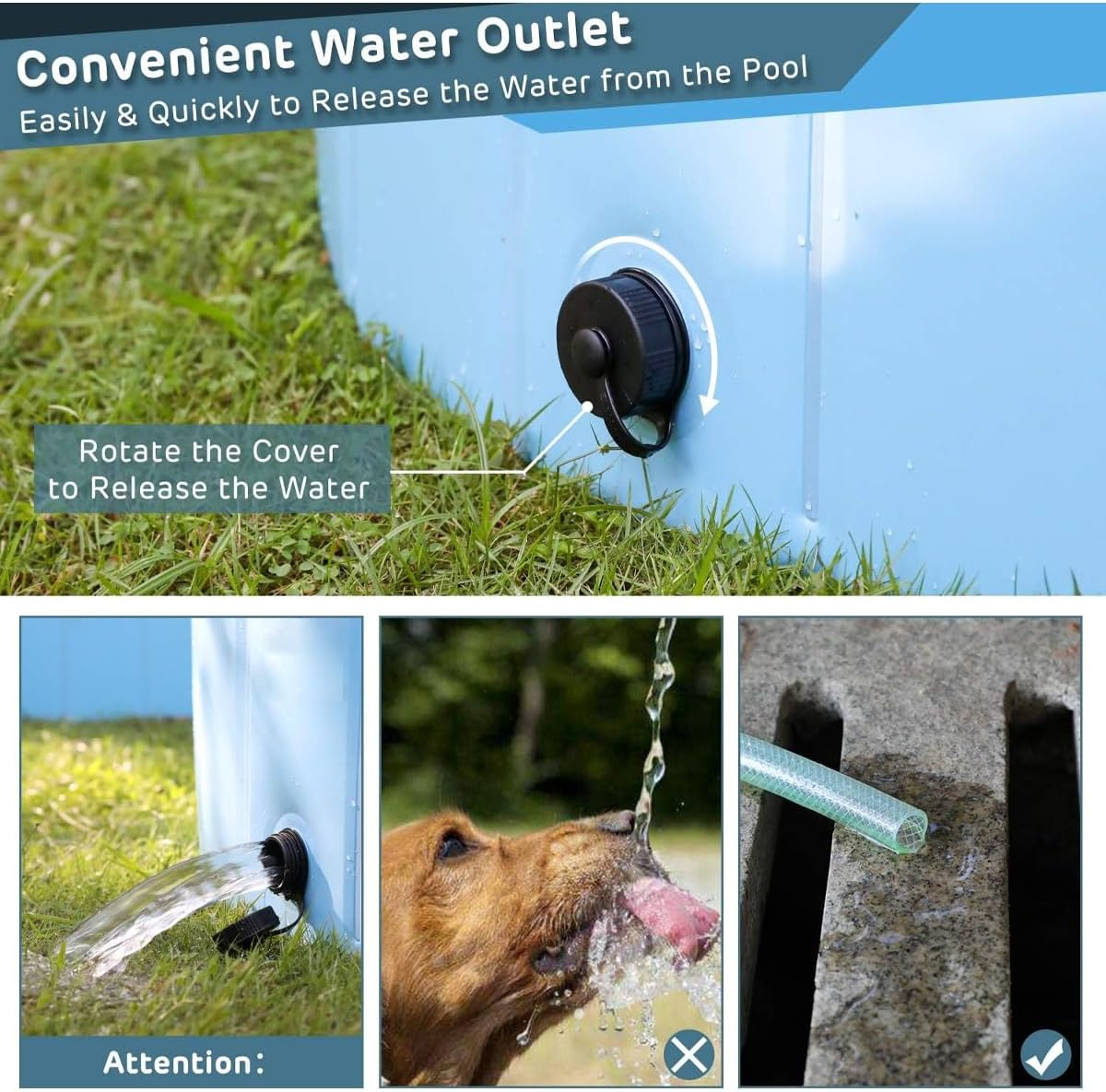 AIMALL Heavy-Duty PVC Pet Pool, Foldable Dog Bath Tub, Non-Slip Bottom, Durable Outdoor Swimming Pool for Pets, Available in Blue, Red, and White, 31.49In X 7.87In and 47.24In X 11.81In image number 1