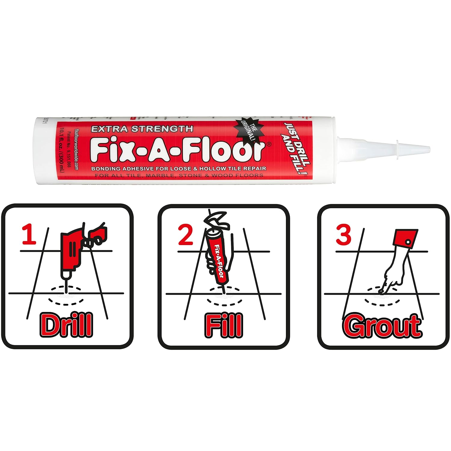 Fix-A-Floor Extra Strength Bonding Adhesive for Loose and Hollow Tile Repair 10 Fl Oz / 300Ml Tube image number 6