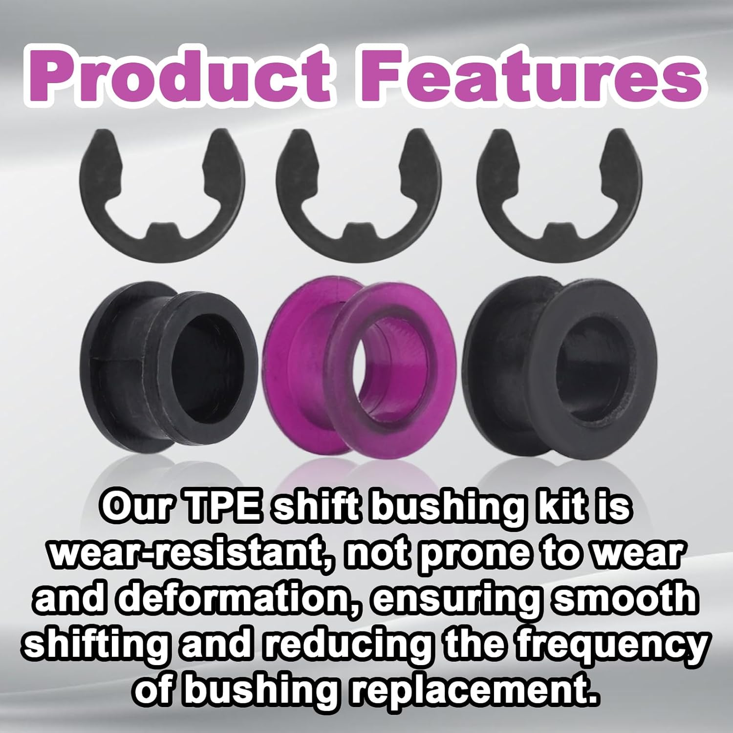 3Pcs Shift Cable Bushing Repair Kit, Transmission Shift Linkage Bushing Repair Tool Kit with Clips Compatible with OEM# 33835-08010 33820-02370 image number 3