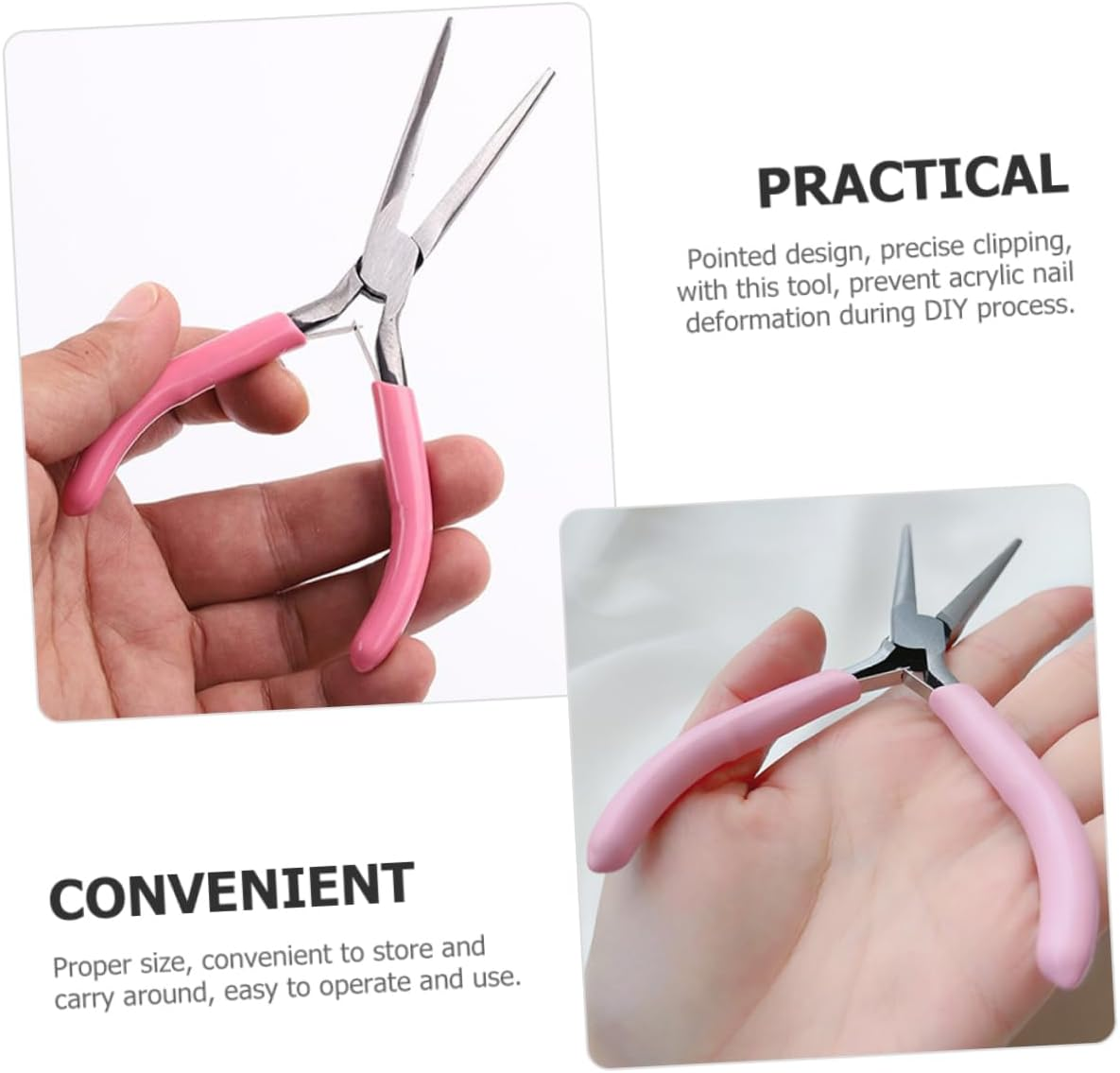 CLISPEED Stainless Steel Nail Shaping Clips Tool for Acrylic Nails 2-Piece Set Portable for Manicure Art Supplies image number 2