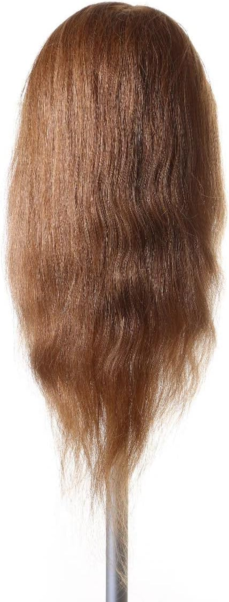 Jodie Light Brown 100% Real Indian Remy Hair Mannequin TAFE #27 20&rdquo; 50Cm Hair Styling Hairdressing Practice Training Doll Heads image number 4