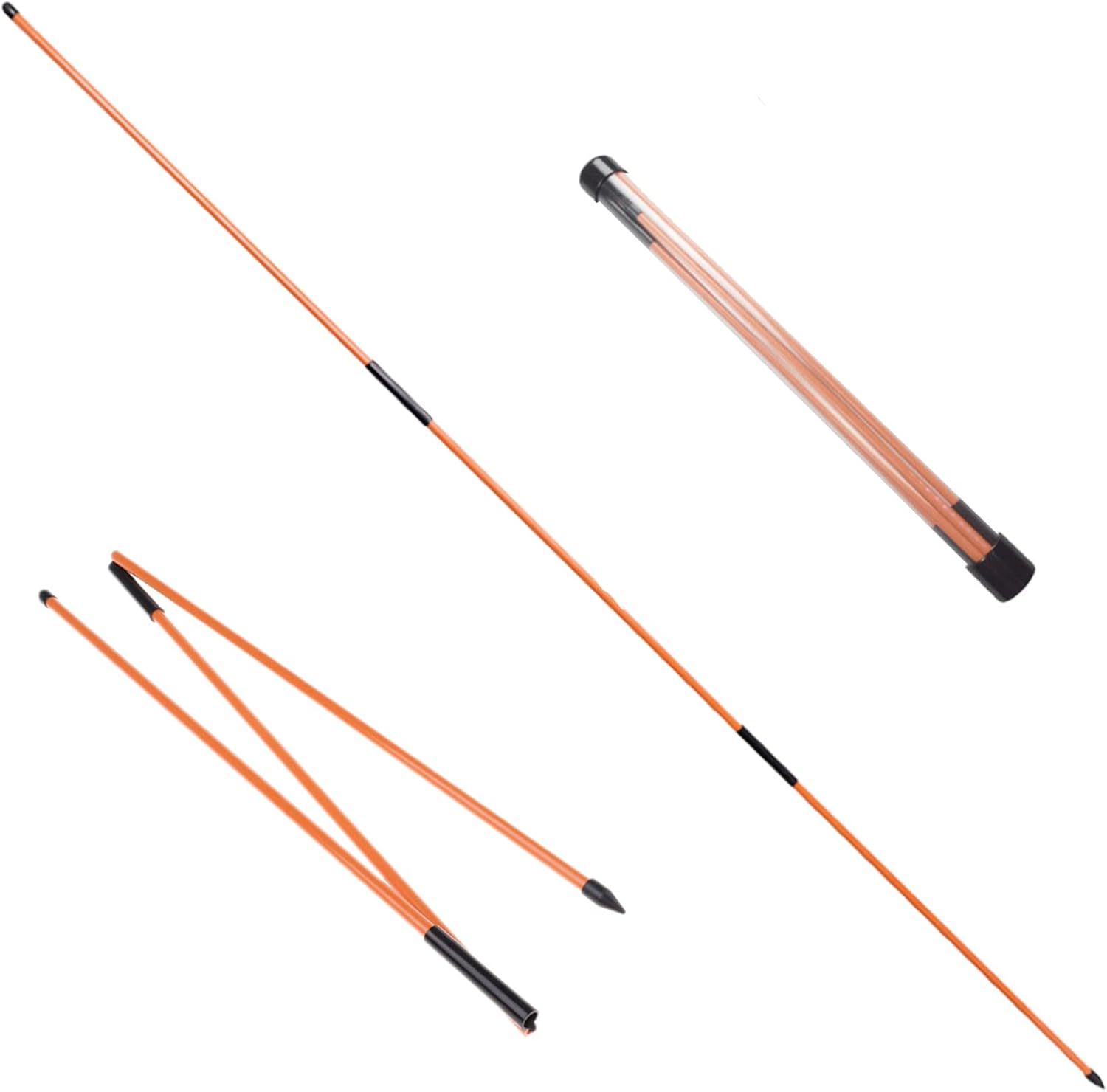 Eshan Golf Alignment Sticks 2 Pack Swing Training Aid Equipment Collapsible Trainer Practice Rods Posture Corrector in Handy Storage Tube Case for Men Women Golfer Swinging