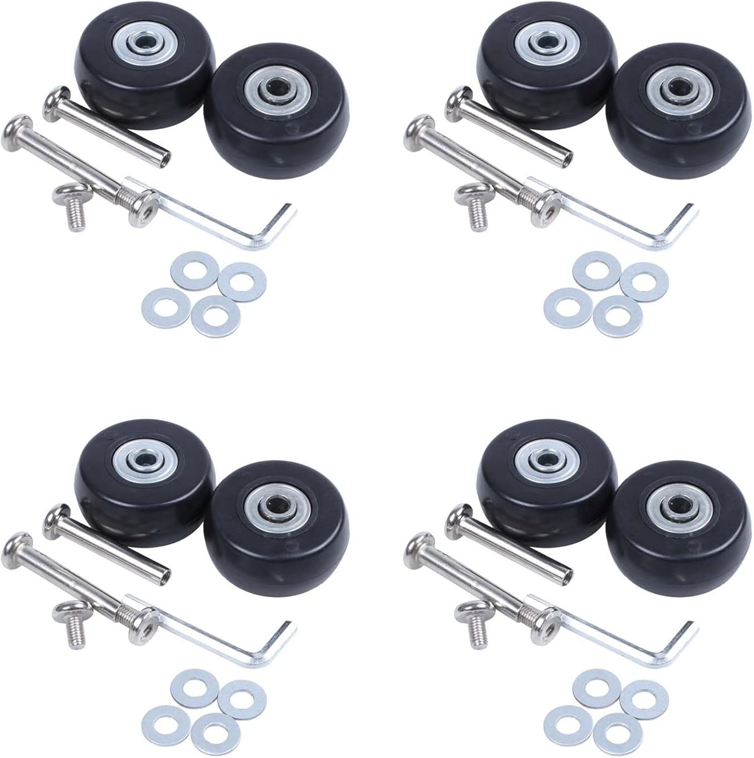 Mellisso 8 Sets of Luggage Suitcase Replacement Wheels Axles Deluxe Repair Tool OD 40Mm image number 1