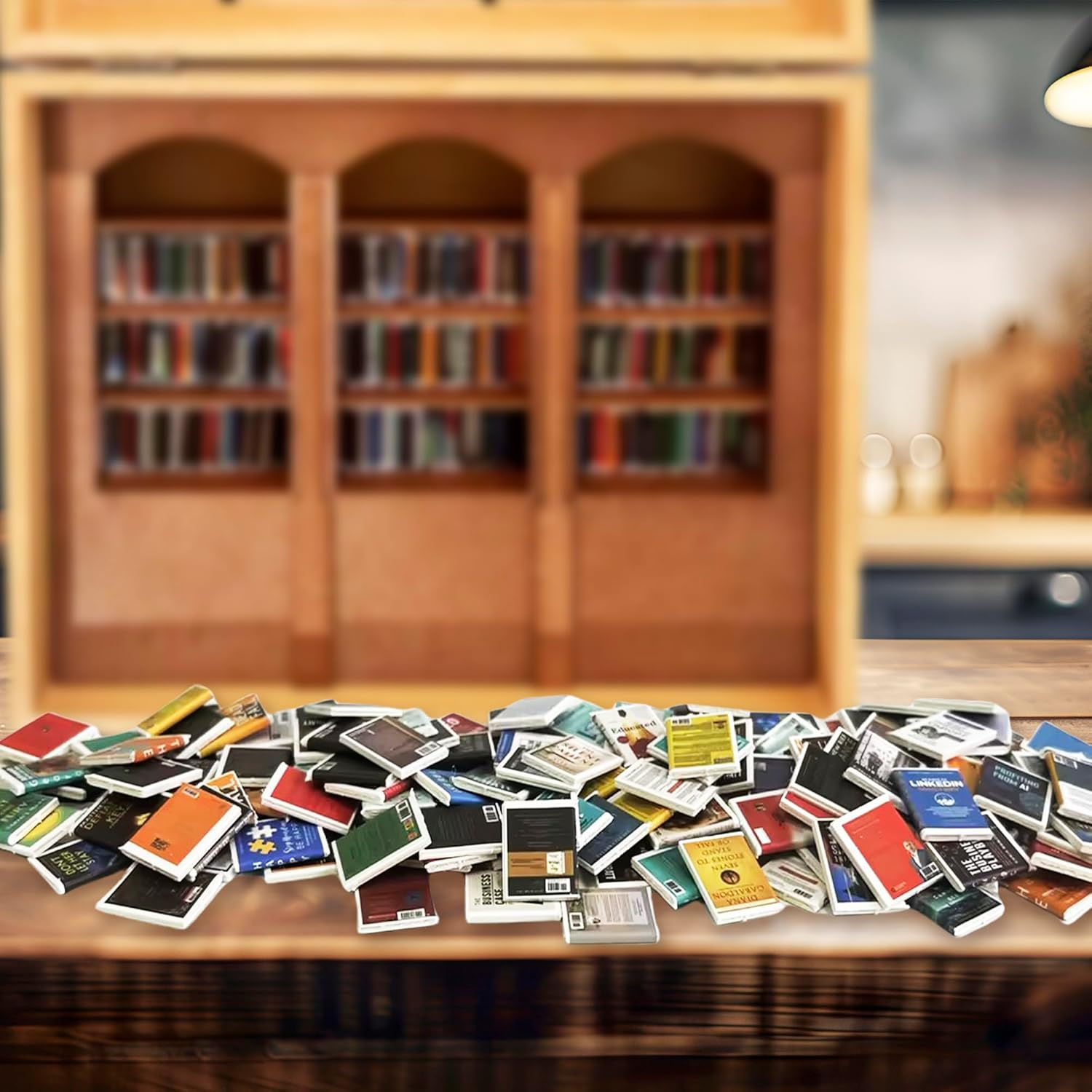 200 PCS Book Miniatures Set, Mini Books for Anxiety Bookshelf, Dollhouse Decor, DIY Crafting, Accessories Mini Miniatures Books image number 3