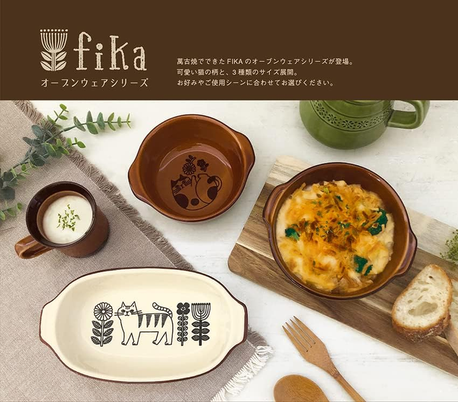 Decole Corporation FIKA TW-86431 Gratin Dish, Oval Am&eacute;, Banko Ware, Microwave/Oven/Dishwasher Safe, Made in Japan, Approx. 8.3 X 4.5 X 1.6 Inches (210 X 115 X 40 Mm) image number 5