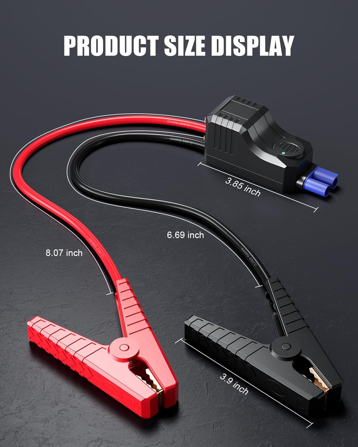 Smart Jumper Starter Clamps, Intelligent Portable Booster Jumper Cables Replacement Alligator Clips for 12V Car Jump Starter image number 5