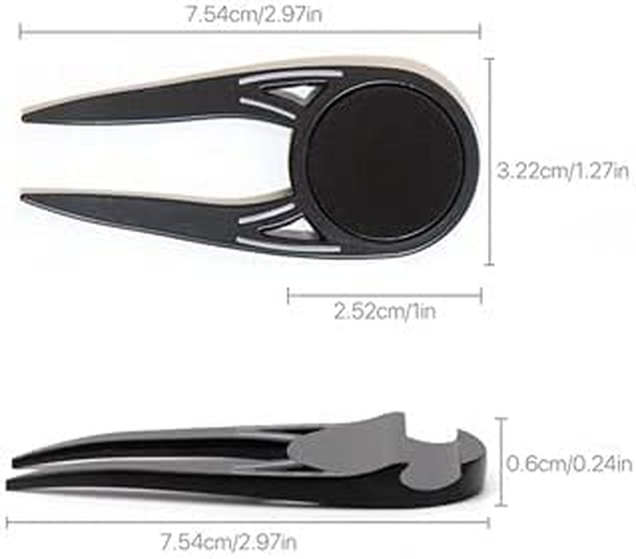 Golf Double Prong Divot Tool Pitch Mark Repair Tool Detachable Magnetic Putting Aid Golf Ball Marker Divot Repair Tool Bottle Opener for the Golfers image number 3